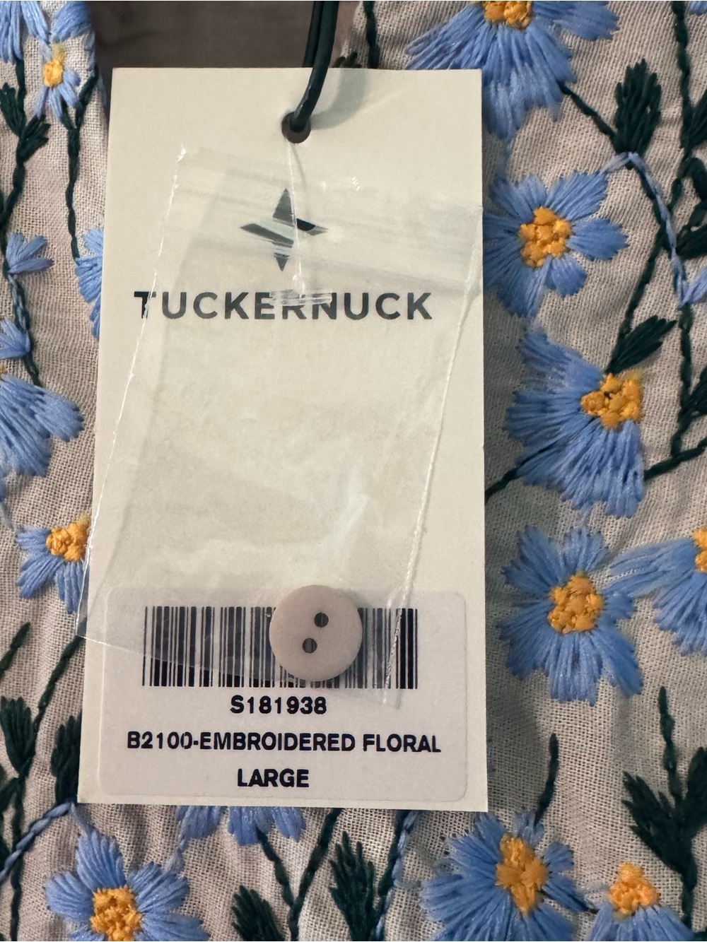 TUCKERNUCK Dress Blue Daisy Embroidered Palmerston Size Large NWT Pockets Lined - Picture 5 of 16